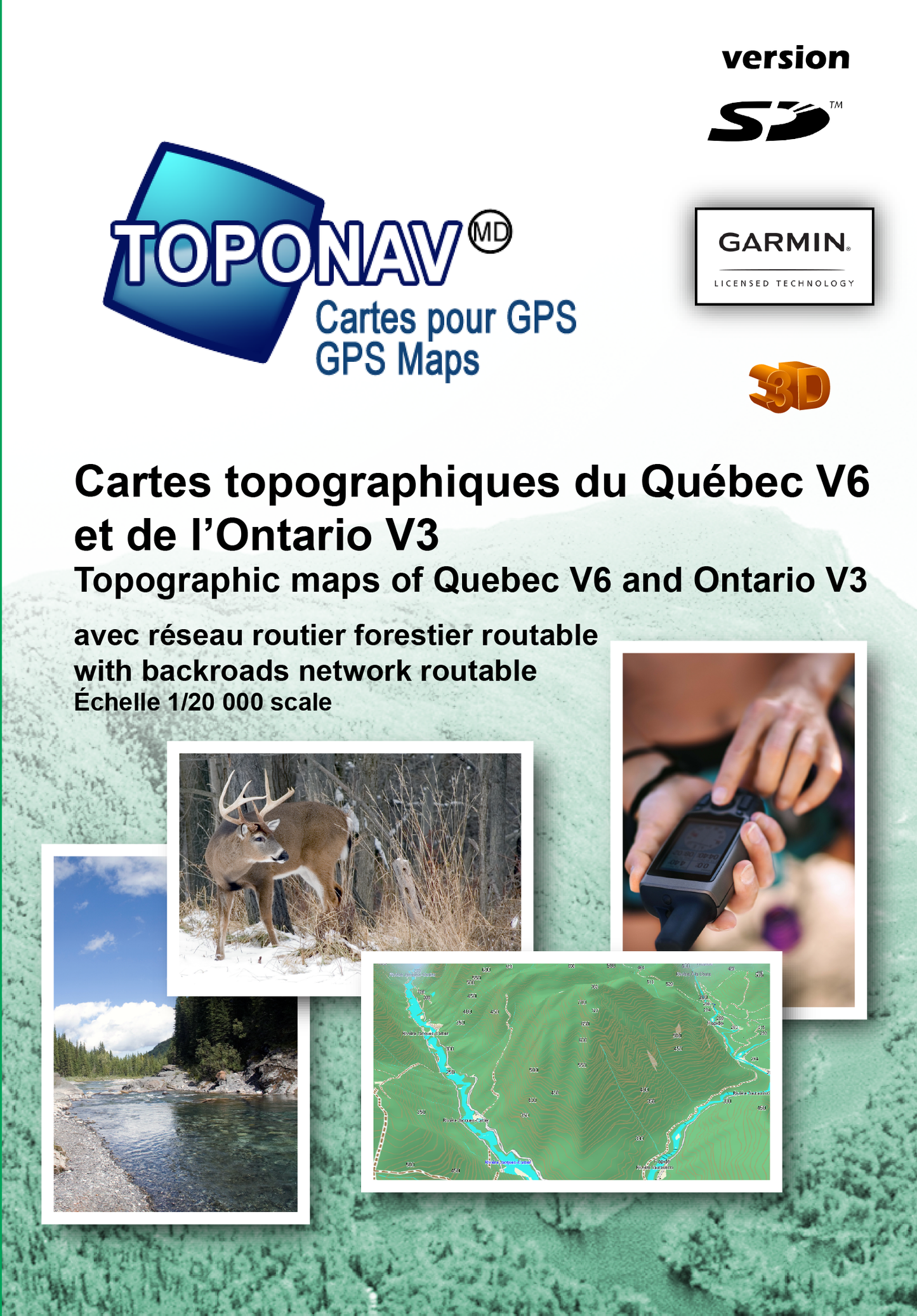 Bundle Québec-Ontario 3D pour GPS Garmin