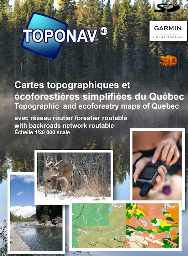 Bundle Topo Québec V6 et Écoforestier 3D pour GPS Garmin