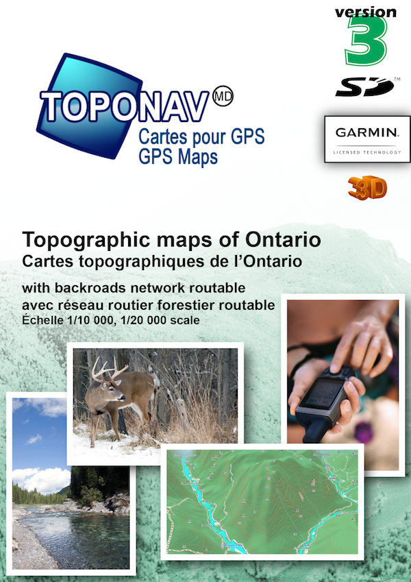 Toponav Ontario Topo 3D V3.6 pour GPS Garmin